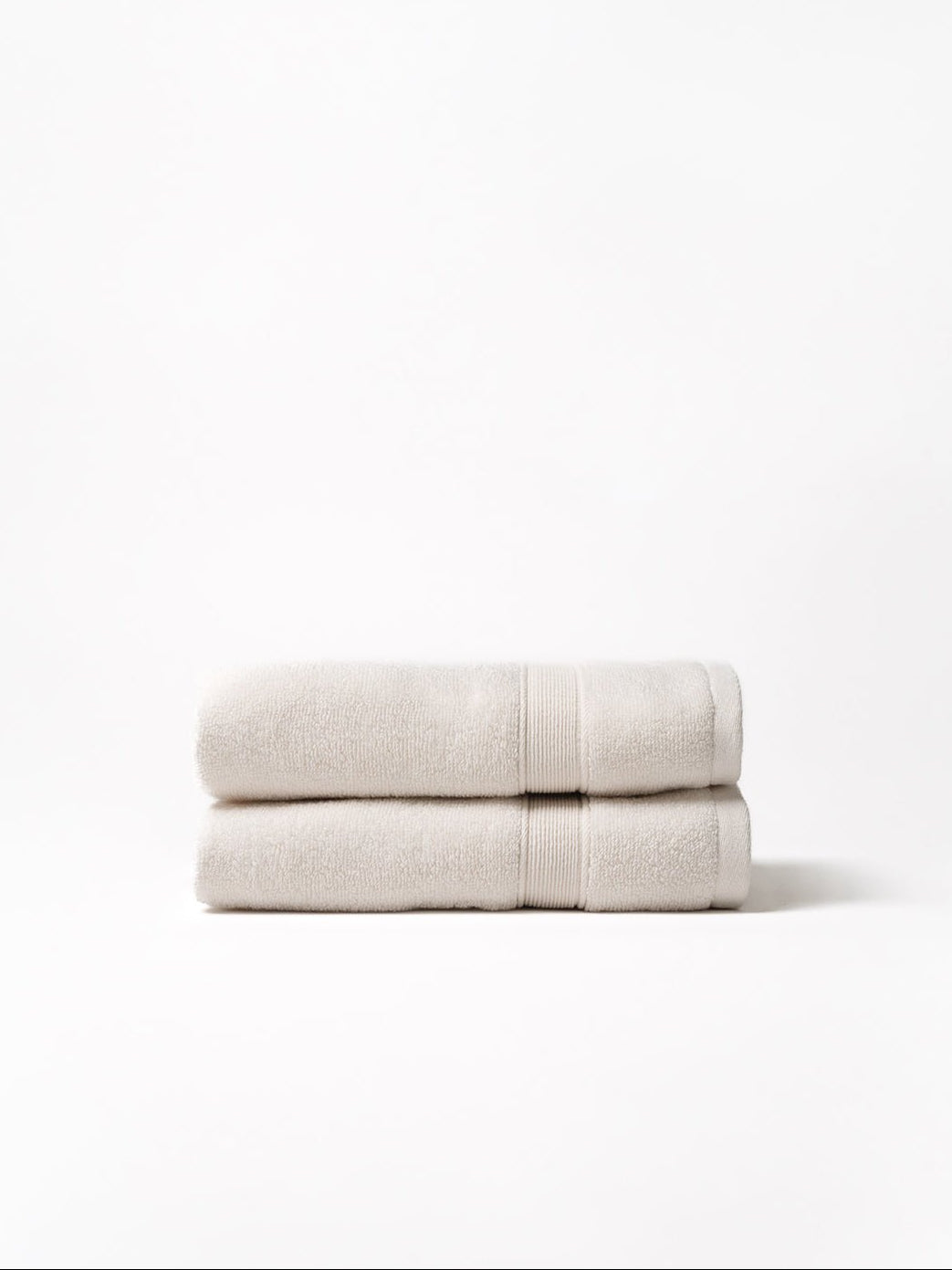 Seashell hand towels folded with white background |Color:Seashell