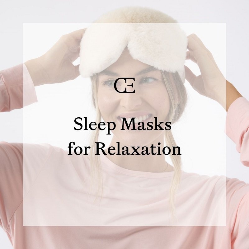 Woman puts sleep mask on her head