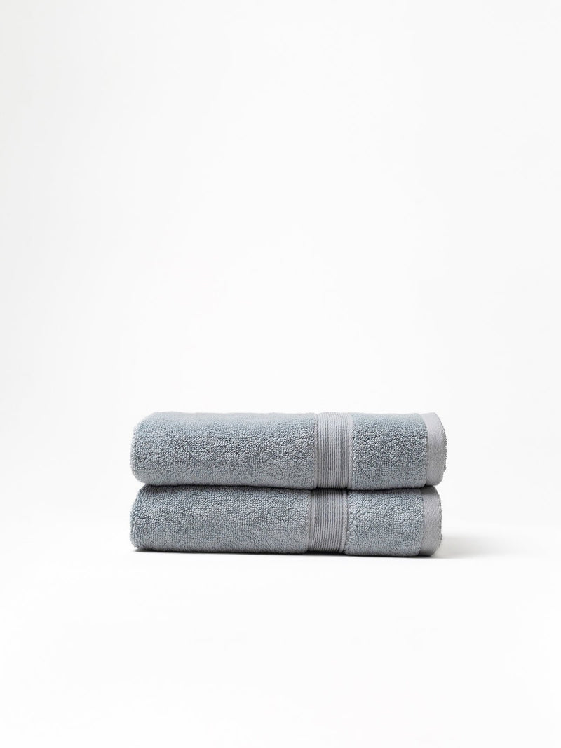 Harbor mist hand towels folded with white background