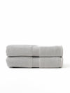 Two luxe bath sheets folded with white background |Color:Light Grey