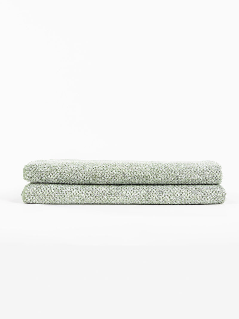 A pair of folded Nantucket Bath Sheets