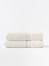 Seashell luxe bath towels folded with white background |Color:Seashell