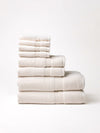 Seashell luxe bath towel set folded with white background |Color:Seashell