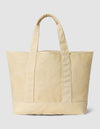 The Cozy Earth Waxed Canvas Tote, large and beige with two sturdy handles, stands upright against a plain light gray background.|Color:Natural