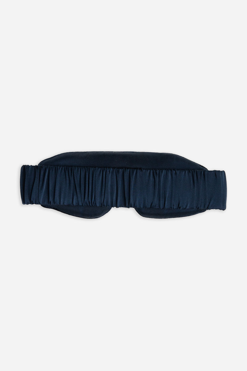 Blue Silk sleep mask on a white background